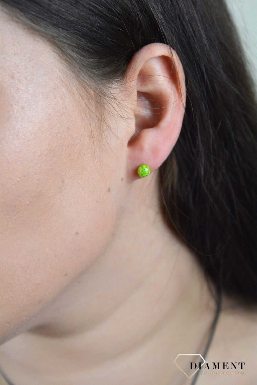 Srebrne kolczyki szkło weneckie 'Zielony kwiat' Murano 32.jpg